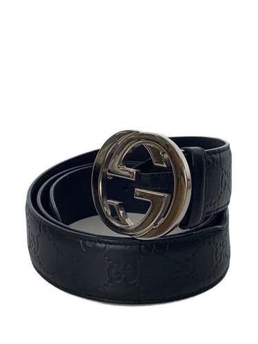 GUCCI GG Supreme Interlocking G/Belt/-/BLK/Allover pattern/Men's/411924//
