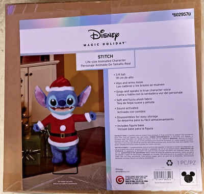 Disney Stitch 3 FT Christmas Animated Musical Animatronic Holiday Decor NEW