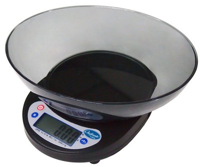 Globe GPS5 5lb Digital Portion Control Scale With Plastic Platter Bowl