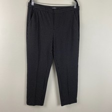 Liverpool Kayla Pull-On Trouser Dress Pants Size 14/32 Black White Grid Ankle