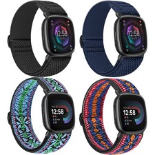 Elastic Bands Compatible for Versa 4/Fitbit Sense 2 Straps/Fitbit Versa 3