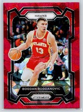 2023-24 Panini Prizm Bogdan Bogdanovic Red Cracked Ice Hawks #23