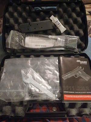 Factory Sig Sauer 1911 22 Plastic Case w/ Manual, Mag, Lock, and Tools