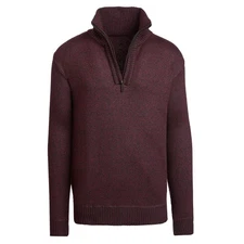 Alta Men's Casual Long Sleeve Half-Zip Mock Neck Sweater Jacket