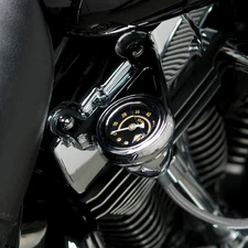 Arlen Ness Oil Pressure Gauge Kit - Radius - Black Motorcycle Street Bike 15-675