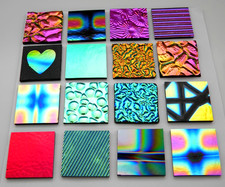 SET OF 16 PIECES UN FIRED DICHROIC GLASS EA21 CBS COE 90 FUSING SUPPLY