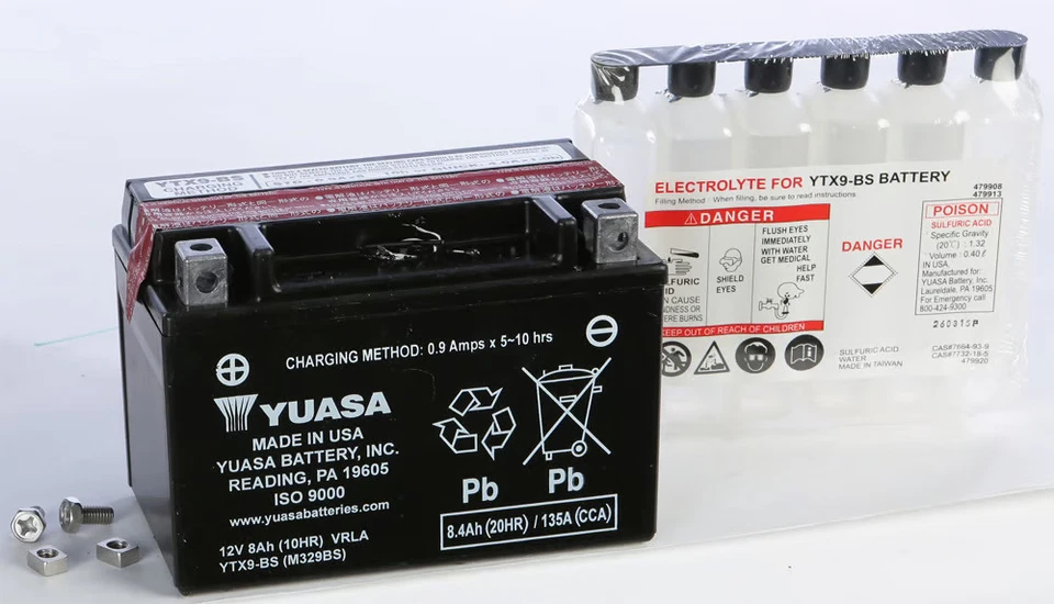 Yuasa Maintenance Free Battery - YTX9BS Motorcycle ATV/UTV Street YUAM329BSIND - Image 3 of 4