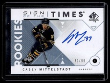 2018-19 SP Authentic Sign of the Times Rookies Casey Mittelstadt Auto 83/99