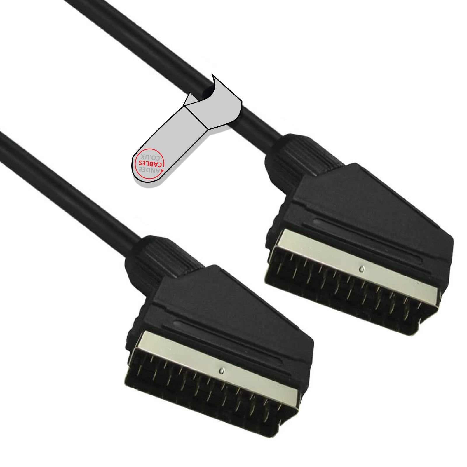 2m Scart Lead Shielded GOLD Fully Wired 21 Pin Connect Video Sky Cable Box TV