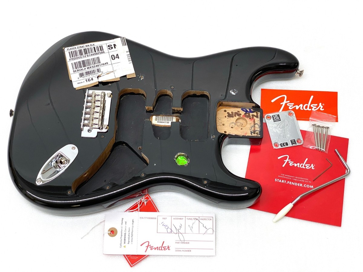 MIM Genuine Fender Player Strat FULL THICKNESS ALDER BODY Black