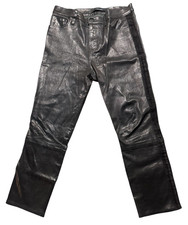 J Brand Women's Size 29 Black Lamb Leather Suede Side Panel Pants Pockets