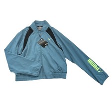 Puma Training Jacket Womens M Blue Teal DryCell Full Zip NWT