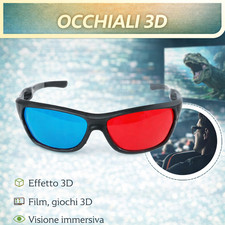OCCHIALI 3D ANAGLIFICI X FILM ROSSO BLU CIANO E CINEMA VIRTUALI FILM DVD