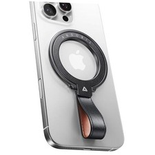  2025 Premium Magnetic Phone Grip for MagSafe Longest Leather Dark Black