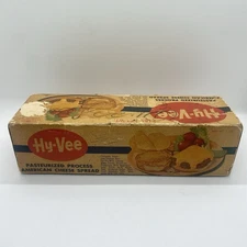 Vintage Hy-Vee Cheese Spread Box 2 lb Advertising Grocery Store Carton Empty