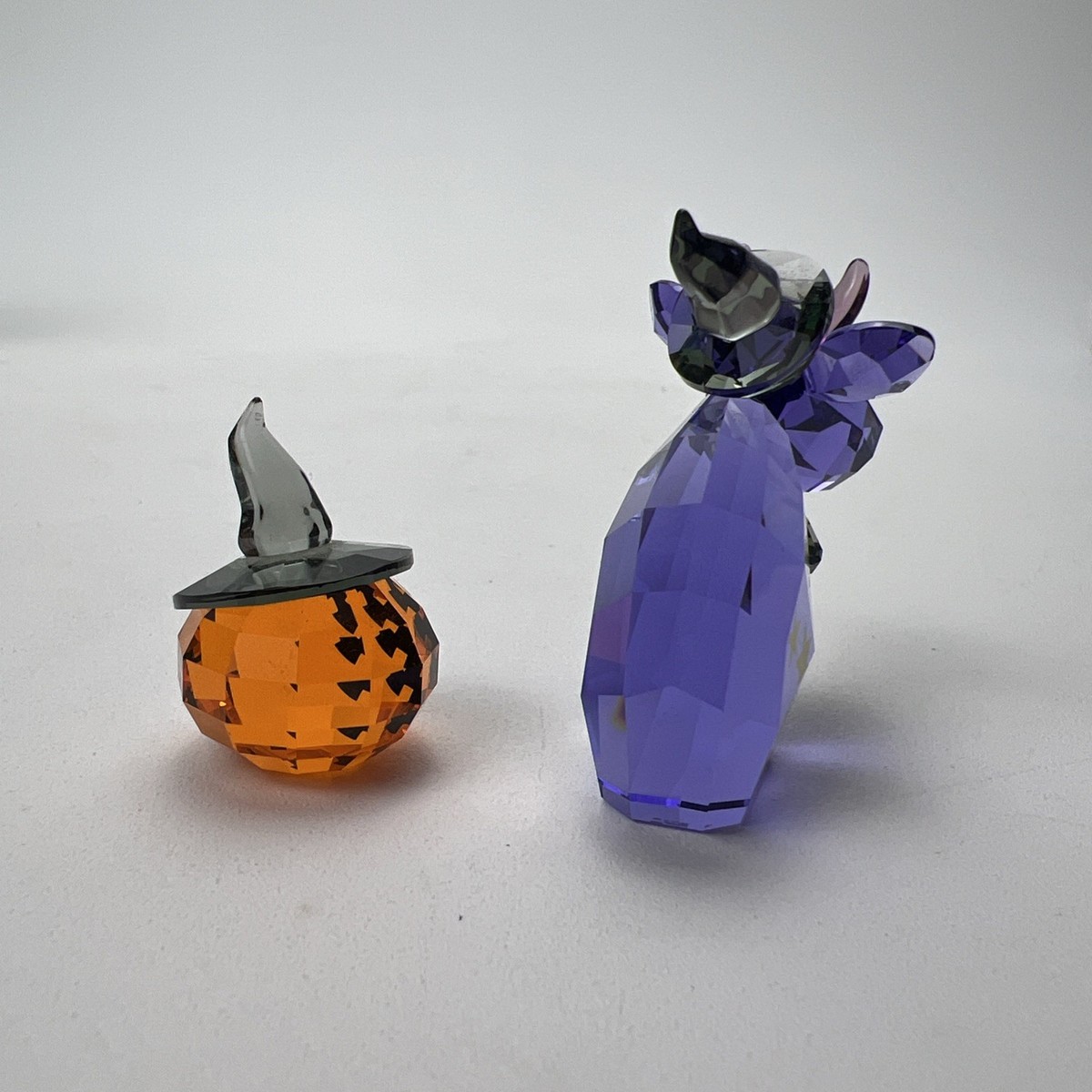 Swarovski Magic Mo Crystal Cow Figurine with Pumpkin Halloween Set