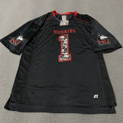 #ad NIU Northern Illinois Huskies Football Jersey Mens M Gray Russell Athletic NEW $19.99