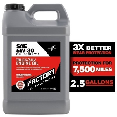 Factory Racing Oil SAE 5W-30 Full Synthetic Truck Oil, API SP GF-6A, 2.5 Gallons