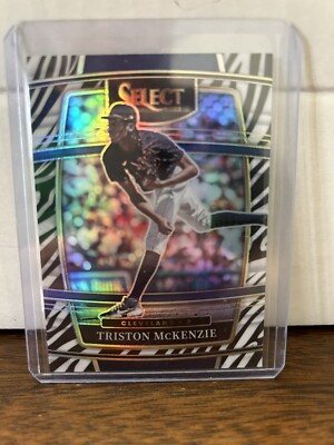 Triston McKenzie 2022 Panini Select Baseball Zebra Prizm Rookie