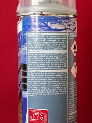 Genius Pro Rallystyle Lack Klarlack glänzend 400 ml Spraydose Lackspray E/5/2 - Bild 2 von 4