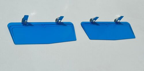 Transparent Sunvisor Sun Protector Extender Add On Vintage Style 2 PCS Blue - Picture 3 of 4