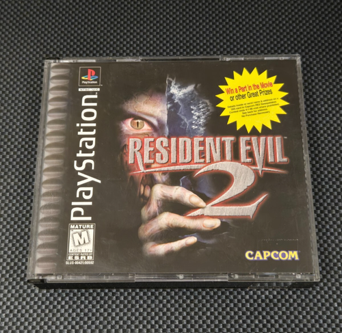 Resident Evil 2 Sony PlayStation PS1 1998 W/ Reg Card Black Label PS1 Tested