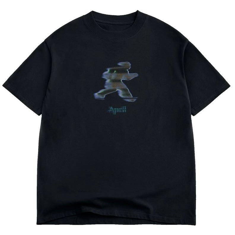 Совершенно новая мужская апрельская футболка для бега черного цвета