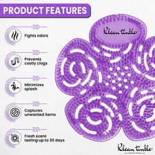 3 Pcs Purple Bathroom Urinal Screen Deodorizer Anti-Splash Flower Mats Unscented