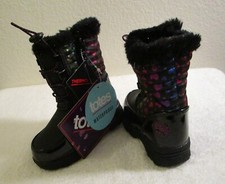 NWT Totes Renee Toddler Girls Faux Fur Lined Waterproof Snow Boots 5 Black 45
