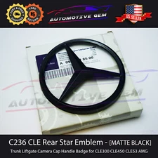 C236 CLE300 Mercedes MATTE BLACK Star Emblem Trunk Lid Logo Badge CLE AMG CLE450