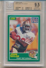 1989 Score Football John Taylor (All Pro-Card) (#291) (All 9.5 Subs) BGS9.5 BGS