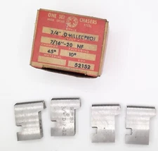 Geometric Tool Co. Set Of Chasers 3/4" D Milled Proj To Cut 7/16"-20 NF 45° #2