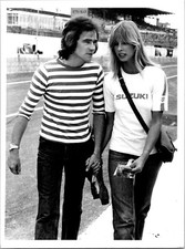 1976 Press Photo Motorcycle ace Barry Sheene and Stephanie McLean 6x8