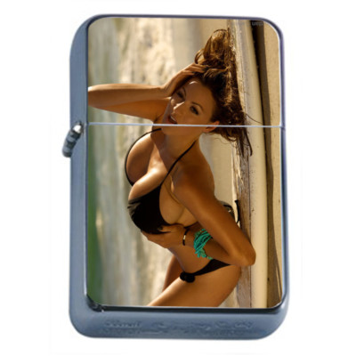 Surfer Pin Up Girls D9 Flip Top Oil Lighter Wind Resistant 