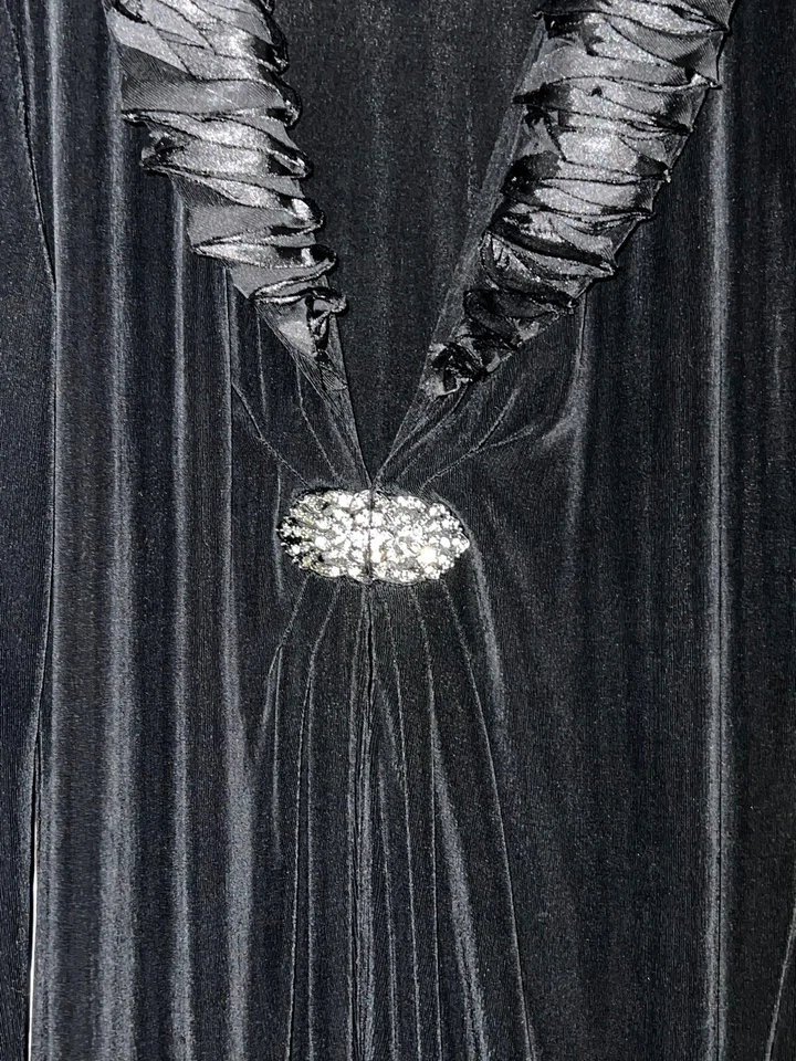 Chaqueta Chicos Talla 0 Pequeña Negra Estrás Cierre Joyas Jersey Elástico Foto 4 de 4