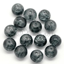Gray Wholesale 12mm Round Crackle Glass Beads G5655 - 20, 50 Or 100PCs