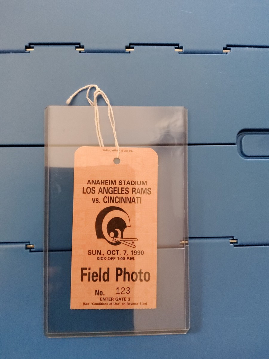 1990 Los Angeles Rams Cincinnati Bengals Field Photo Press Pass