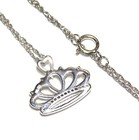 New 925 sterling silver .06ct diamond Crown pendant chain necklace 1.9g 16" — photo 5