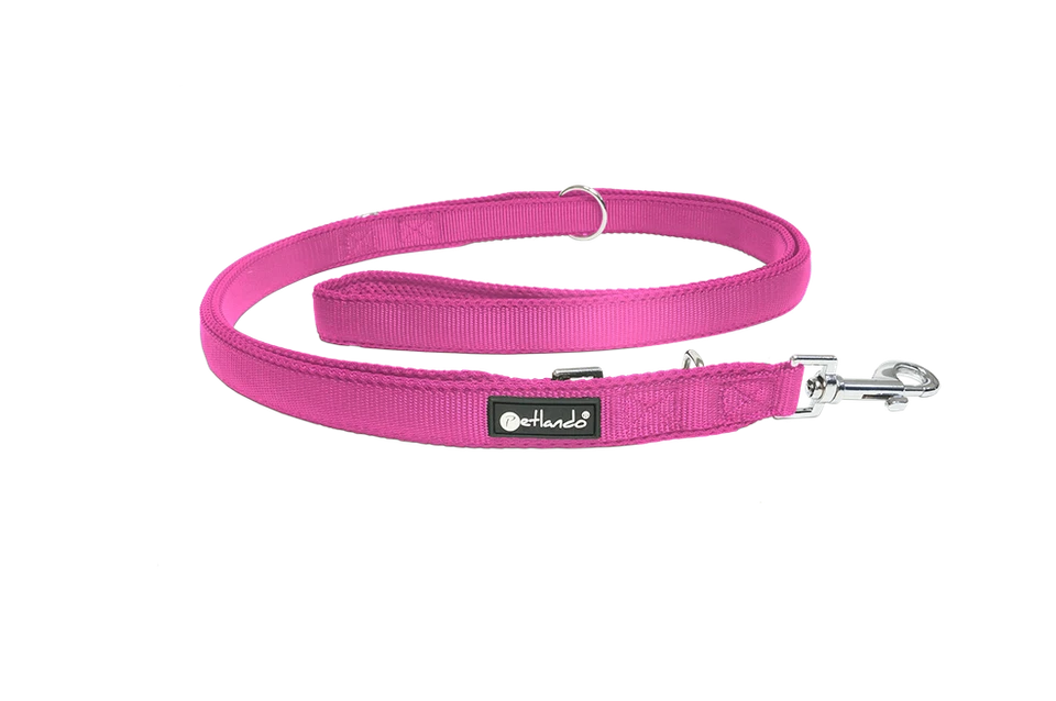 Petlando 2,3 m Mesh Führleine Hund Leine verstellbar Hundeleine fuchsia Gr.S-L