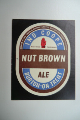 NEUWERTIG IND COOPE & ALLSOPP BURTON & ROMFORD NUSSBRAUN ALE BRAUEREI BIERETIKETT T5