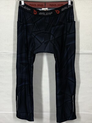 BALEAF Men's Cycling Pants Padded Biking Tight Legging UPF 50+ Black NWT