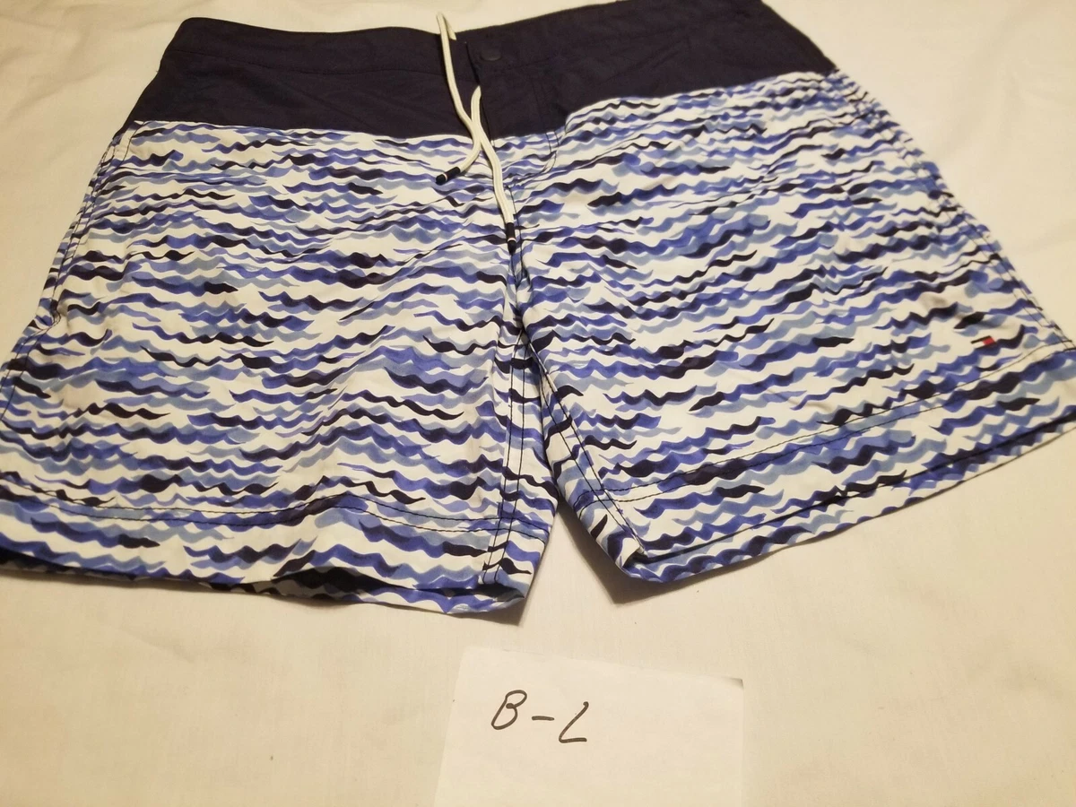 NWT Tommy Hilfiger Boy s Core Flag Drawstring Swim Shorts Navy L