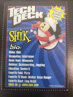 2001 Sports Illustrated Si for Kids Tech Deck Shik card 