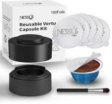 Reusable Vertuo Capsule Kit, Alseal EZ FIT for Reusable Nespresso Pods with...