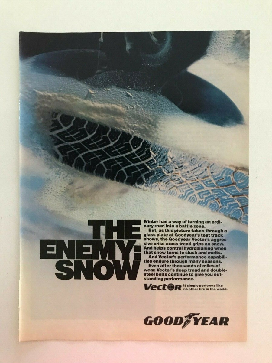kaodaly　Goodyear ヴィンテージ広告　ペーパー GoodYear Vector Tires Vintage Circa 1984 Print Ad | eBay