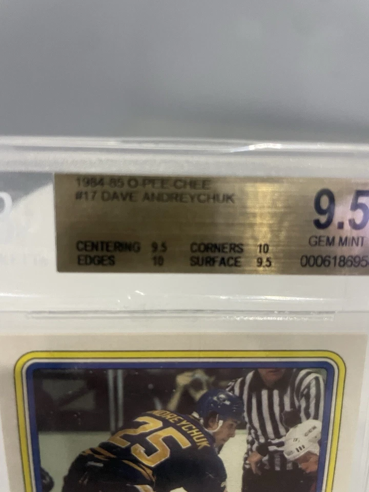 OPC O-PEE-CHEE #17 1984 DAVE ANDREYCHUK RC ROOKIE BGS 9,5 HOF con 2 10’s + 2 9,5’s Foto 3 de 3