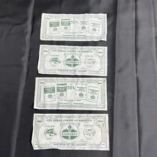 Vintage 1971 Standard Oil Advertising Farmer Profit Note Vinyl Coupon Lot Of 4