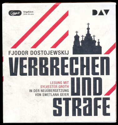 DOSTOJEWSKI VERBRECHEN UND STRAFE Sylvester GROTH liest MP3-CD-Box Hörbuch S.GUT
