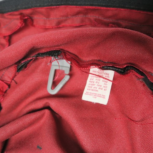 Vintage 1994 Jansport Leather Bottom Tribal Stripe Red Backpack 90s USA - Bild 7 von 11