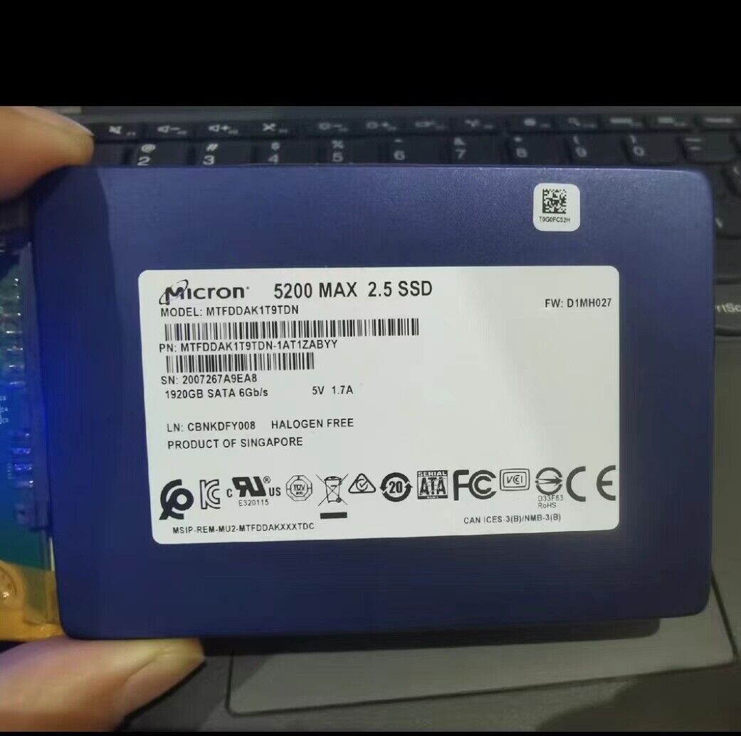 MICRON SSD 5200 MAX ATA 6Gb/s MTFDDAK1T9TDN VDC 1920GB